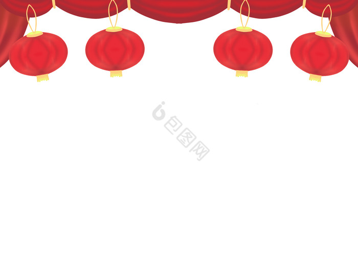春节新年灯笼顶边图片
