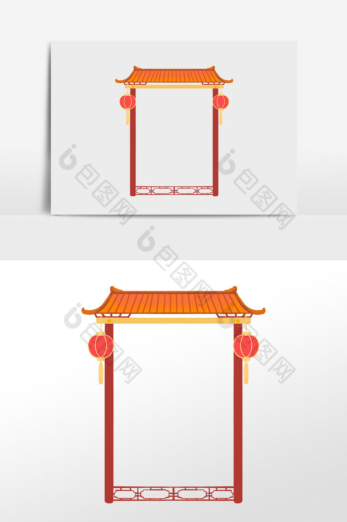 春节中式门楼边框图片图片