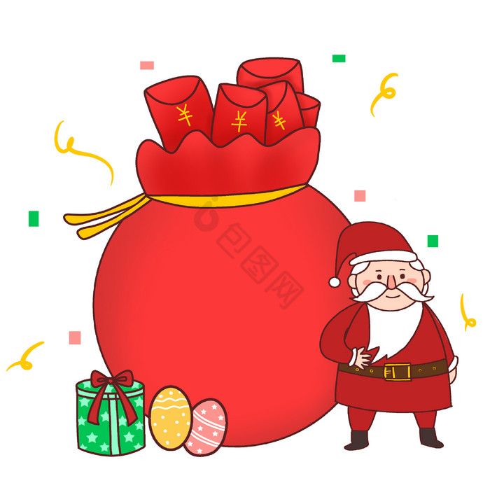 圣诞节钱袋子红包图片