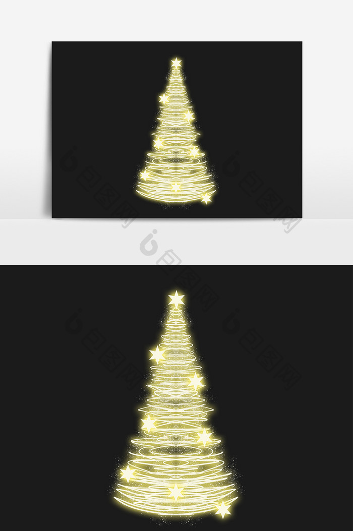 圣诞节闪灯黄色圣诞树