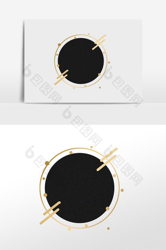 黑金金属圆形装饰边框图片