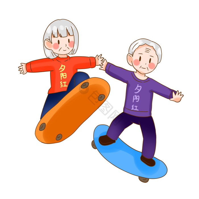 老年人活动滑滑板图片