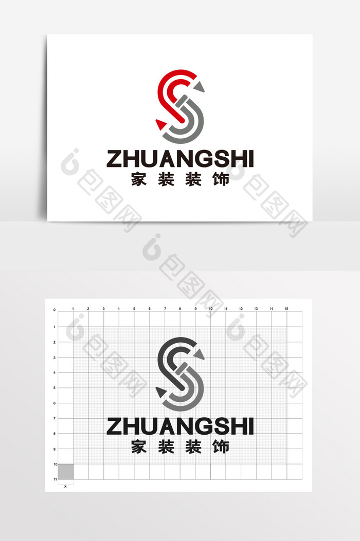 铅笔家装设计广告教育LOGO标志VI