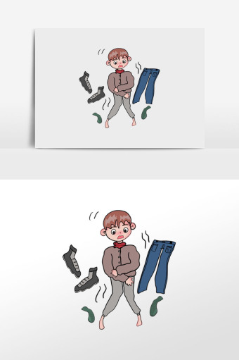 卡通人物天冷穿秋裤