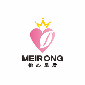 桃心皇后美容会馆叶子LOGO标志VI