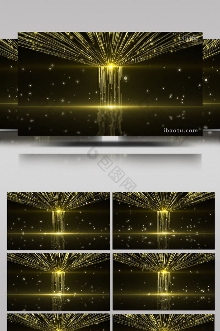 4K高清黑金大气粒子瀑布舞台特效AE模板