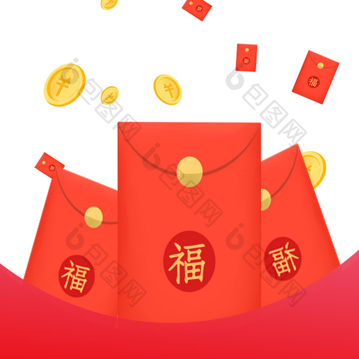 春节金币红包底边小动画动图GIF