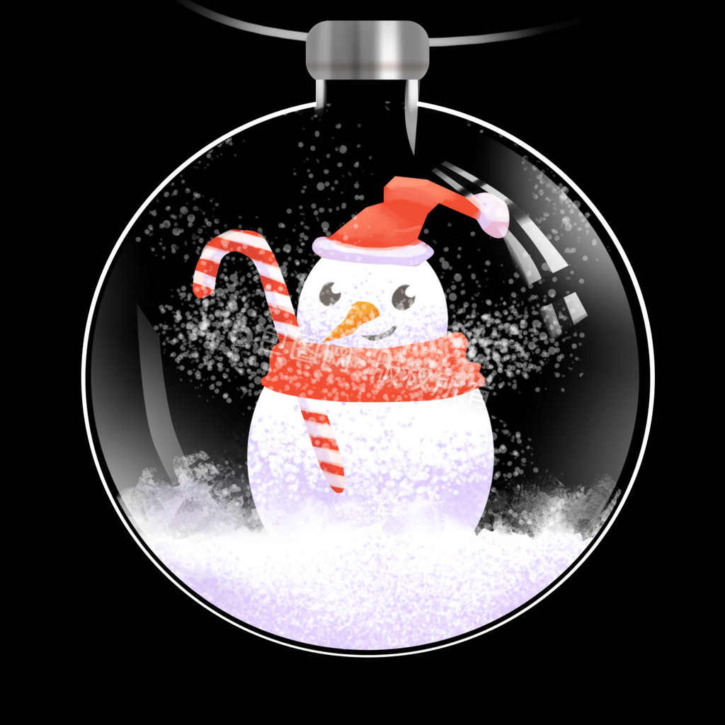 圣诞雪人水晶球雪球元素小动画动图GIF图片