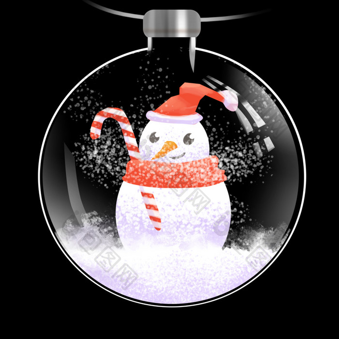 圣诞雪人水晶球雪球元素小动画动图GIF