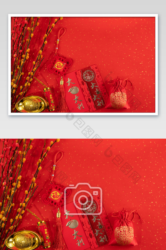 新年红包福袋摄影图图片图片