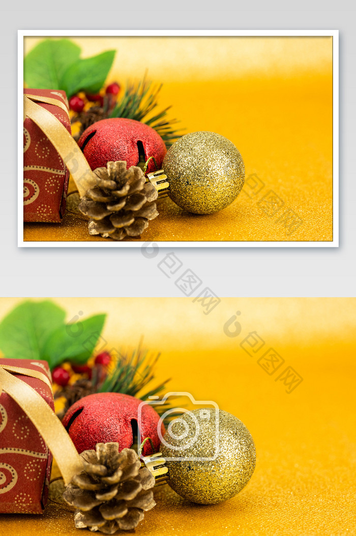 圣诞球和松果摄影图图片图片