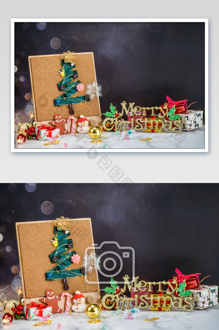 圣诞节丝带装饰圣诞树图片图片
