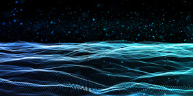 蓝色炫酷科技数据质感纹理光波粒子流动背景