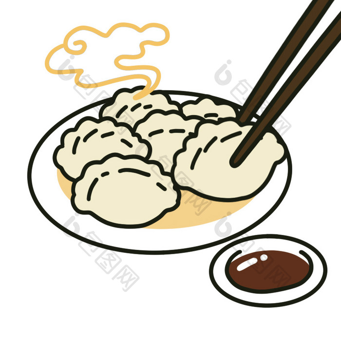 立冬吃饺子小动画动图GIF