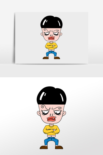小男生生气嫌弃表情包