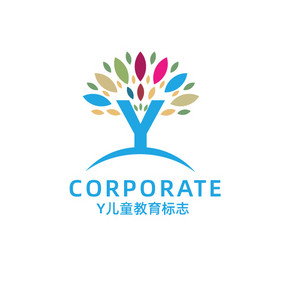 儿童教育字母y标志logo