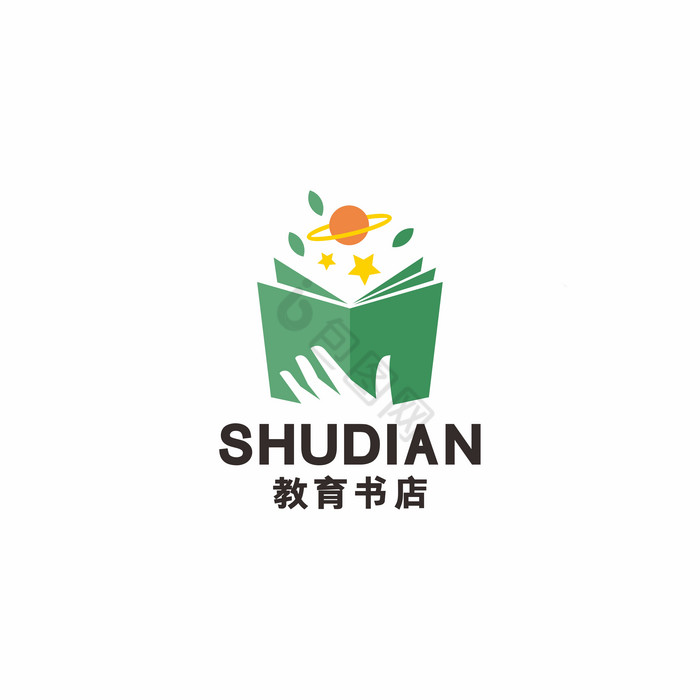 书店教育书屋在线辅导LOGO标志VI图片