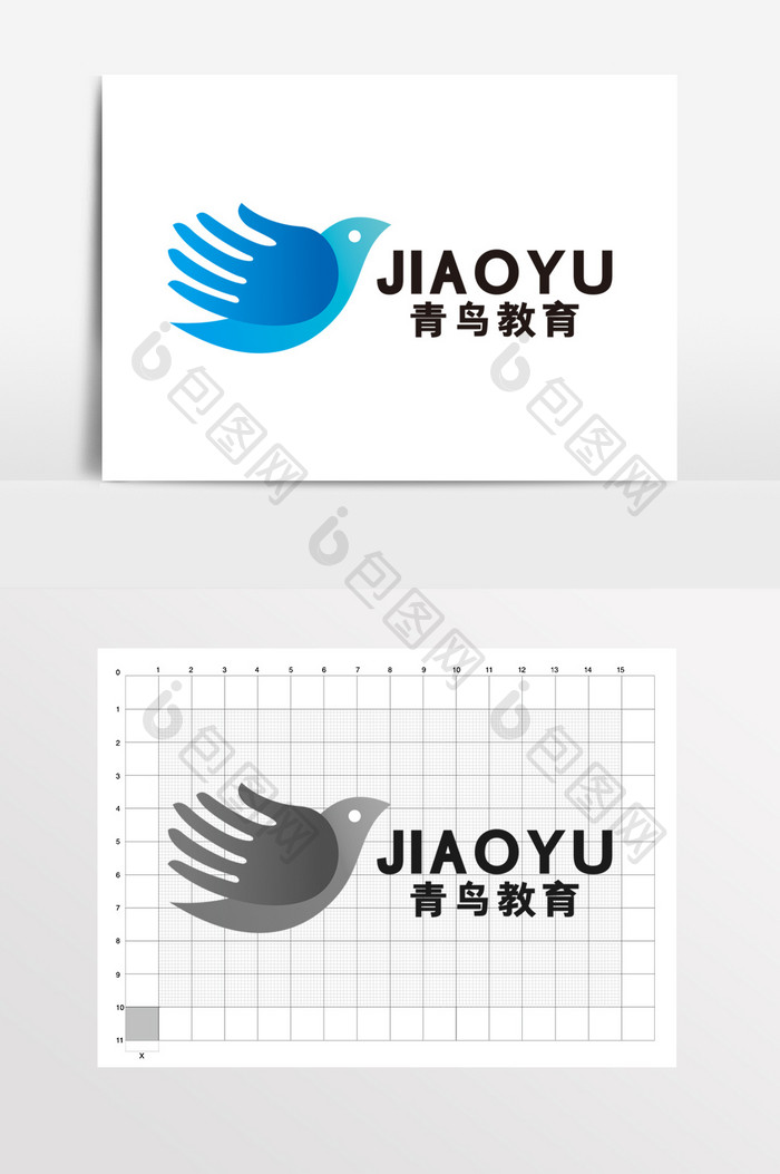 教育在线辅导作业早教鸟LOGO标志VI