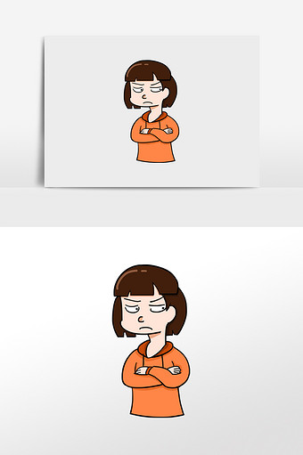 卡通女生嫌弃鄙视表情包