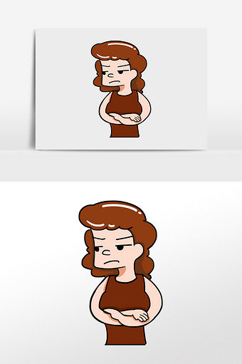 卡通年轻女生嫌弃表情包