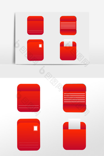 商务科技红色邮件信封图片