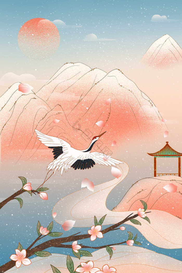 新国风山水插画