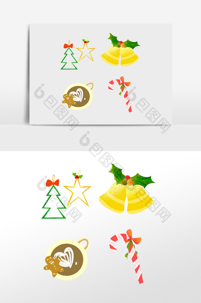 圣诞节铃铛糖果贴纸图片图片