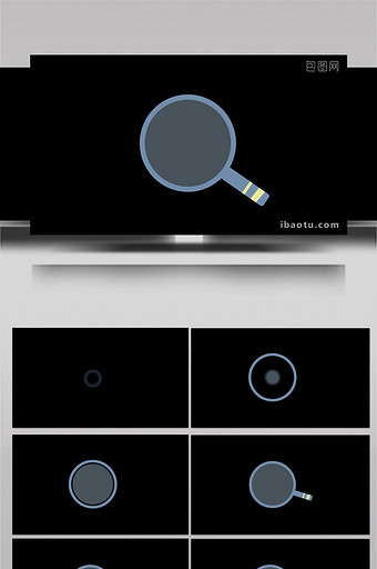 简约扁平画风化学仪器类放大镜MG动画图片