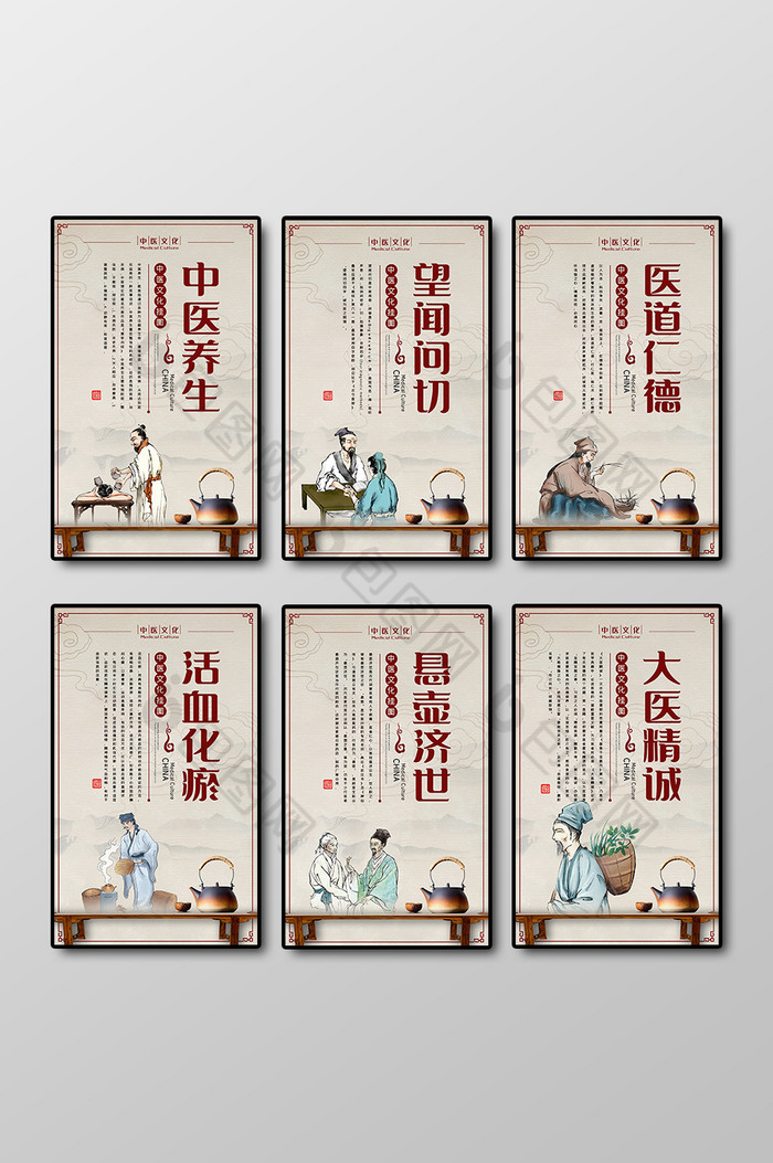 中医文化六件套挂图图片图片