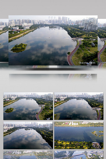 航拍南宁南湖公园图片