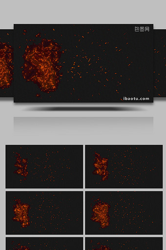 震撼大气红色粒子火焰带通道视频素材图片