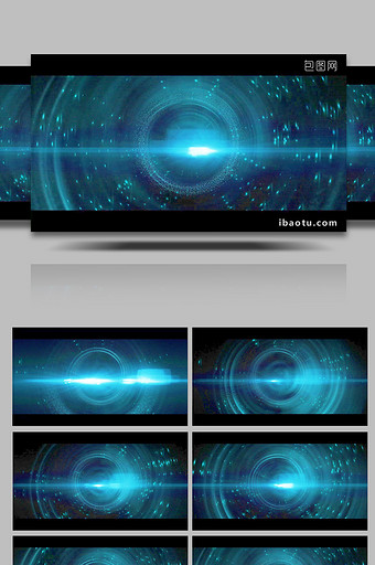 震撼蓝色光效光圈带通道视频素材图片