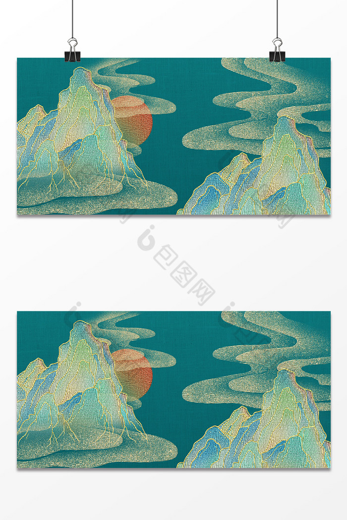 古风民族中华刺绣高山云烟