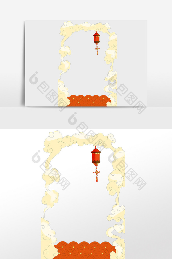 祥云灯笼边框图片图片