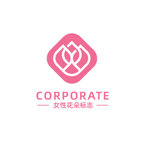 女性花朵美容logo