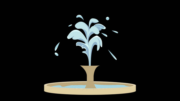 简约扁平画风游乐设施类喷泉mg动画