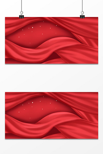 红色绸缎飘带底纹背景