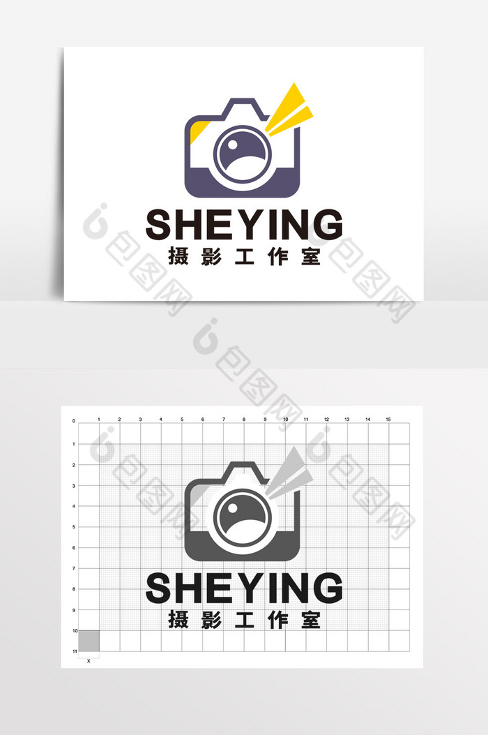 摄影工作室传媒logo标志vi相机模板-包图网