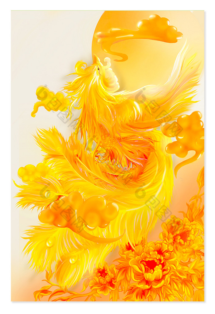 凤凰装饰画插画图片