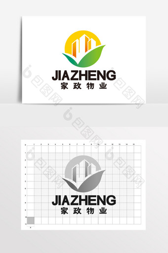 家政物业保洁地产房屋中介LOGO标志VI图片