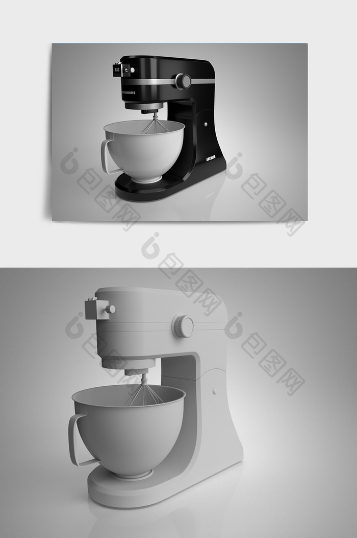 黑白简约家用搅拌机C4D模型