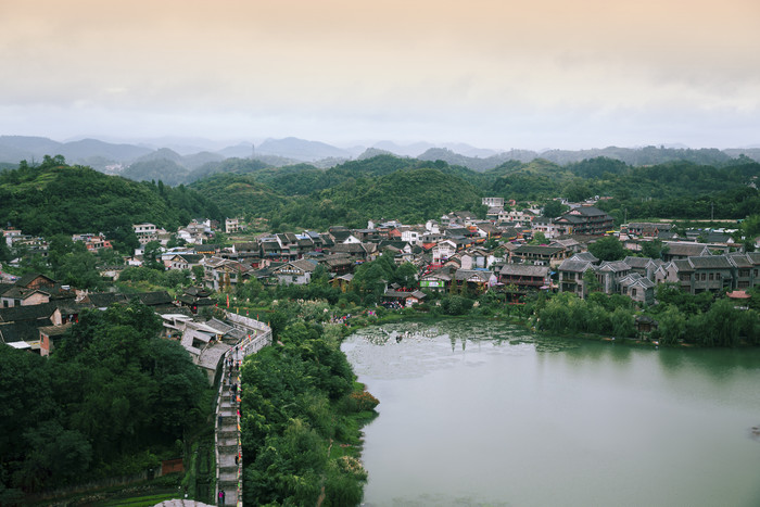 贵州青岩古镇全景图图片