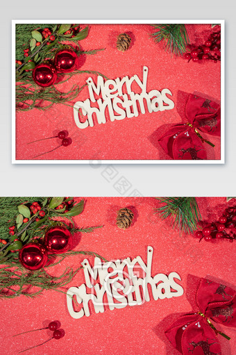 圣诞节礼物挂饰字母摄影图片