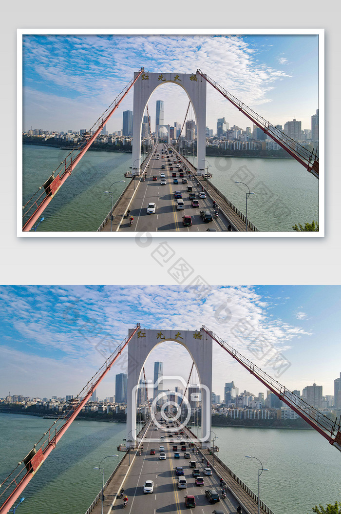 航拍广西柳州红光大桥摄影图片