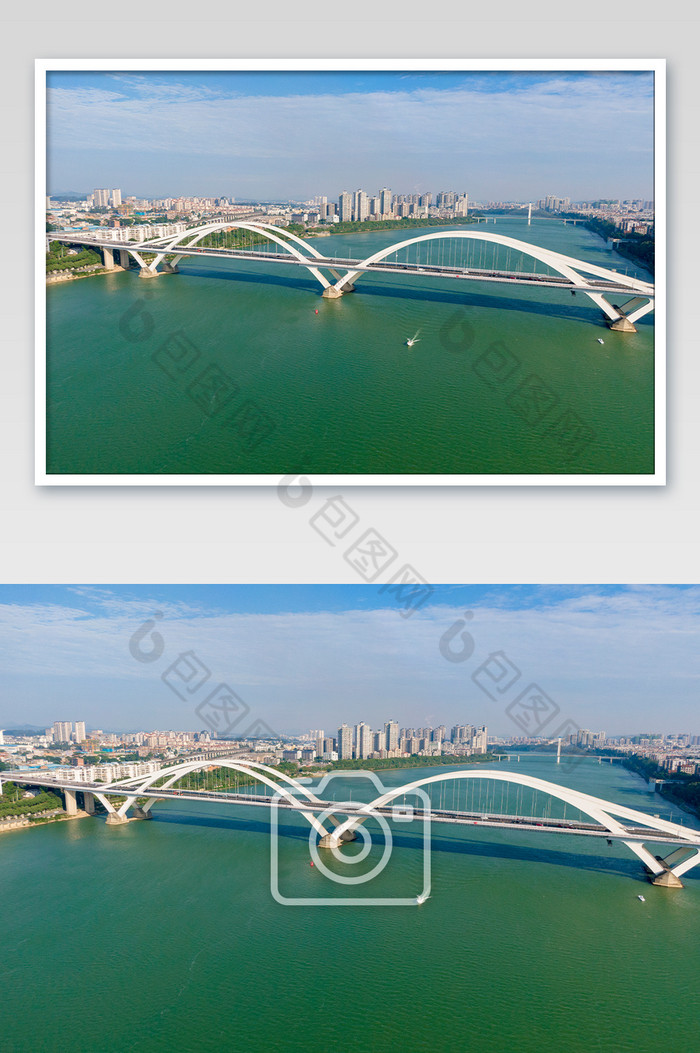 航拍广西柳州跨江大桥摄影图片图片