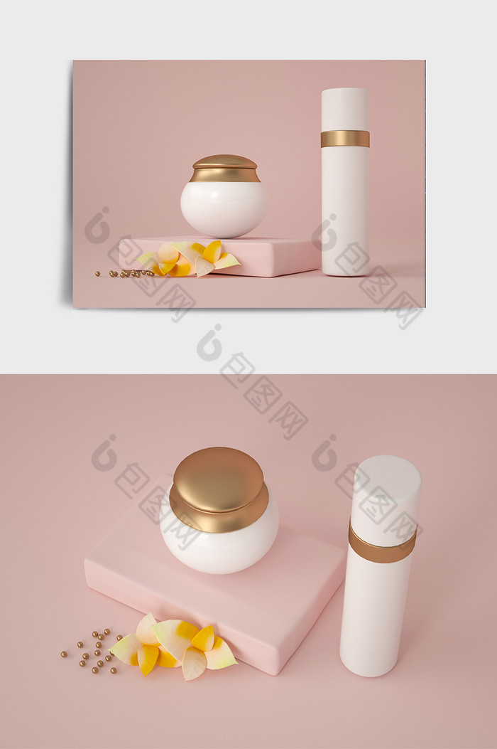 化妆品面霜精华液C4D产品模型图片图片