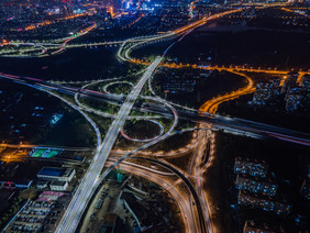 大气夜景苏州北枢纽立交桥摄影图