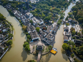 大气航拍苏州京杭大运河摄影