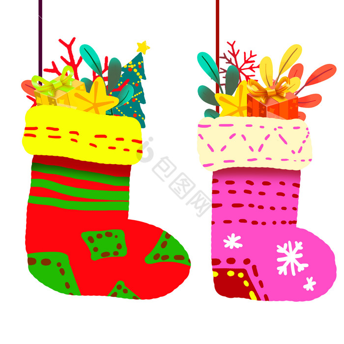 圣诞节礼物袜子快乐图片