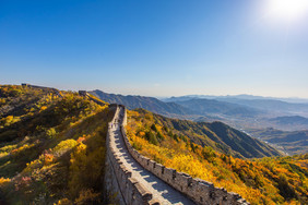 北京大气地标长城建筑的摄影图片